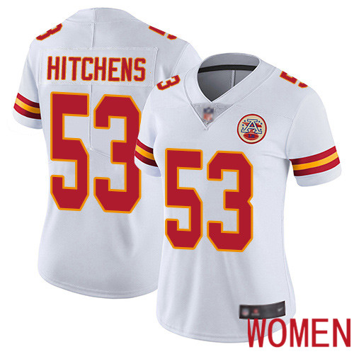 Women Kansas City Chiefs #53 Hitchens Anthony White Vapor Untouchable Limited Player Nike NFL Jersey->youth nfl jersey->Youth Jersey